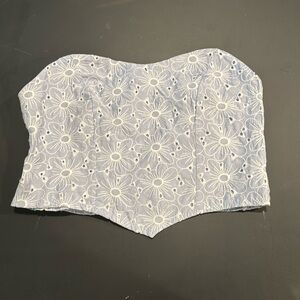 Pale blue floral tube top